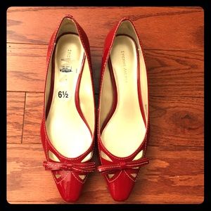 RED Etienne Aigner Low Wedge Heels - Size 6.5